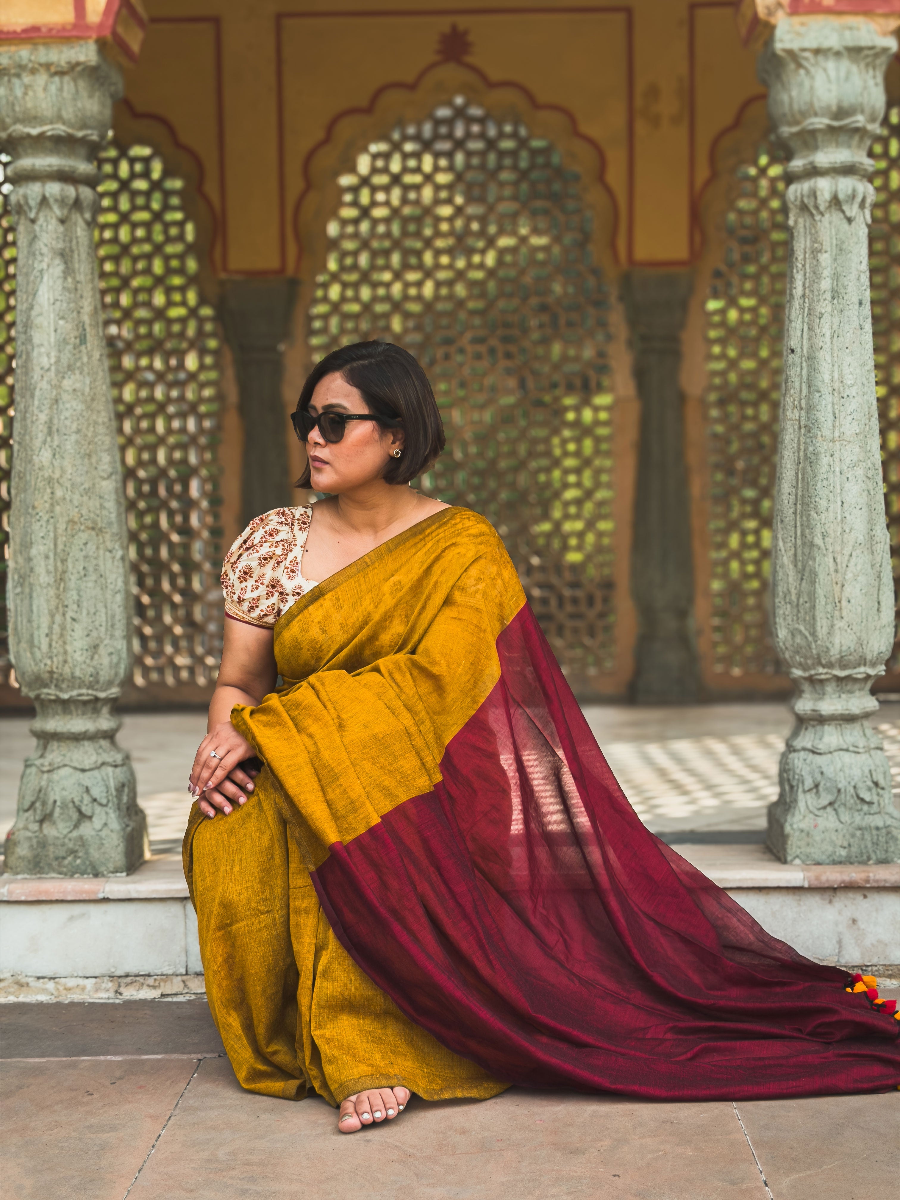 Kumudini  Mul cotton Saree