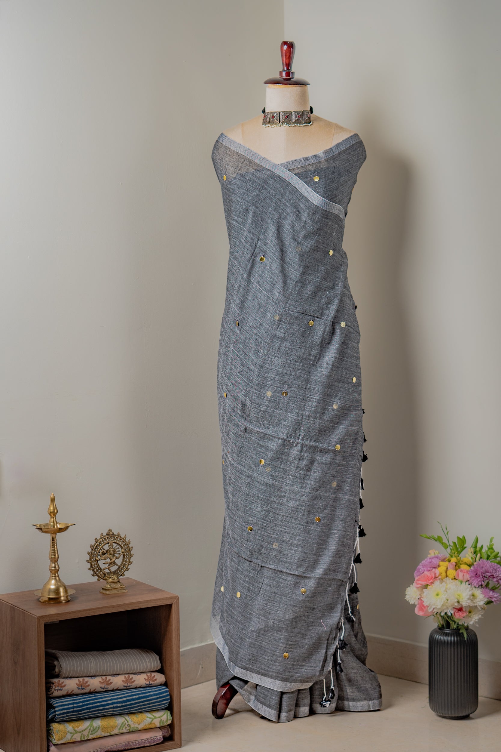 Chamak Mul cotton Saree- Sanjh