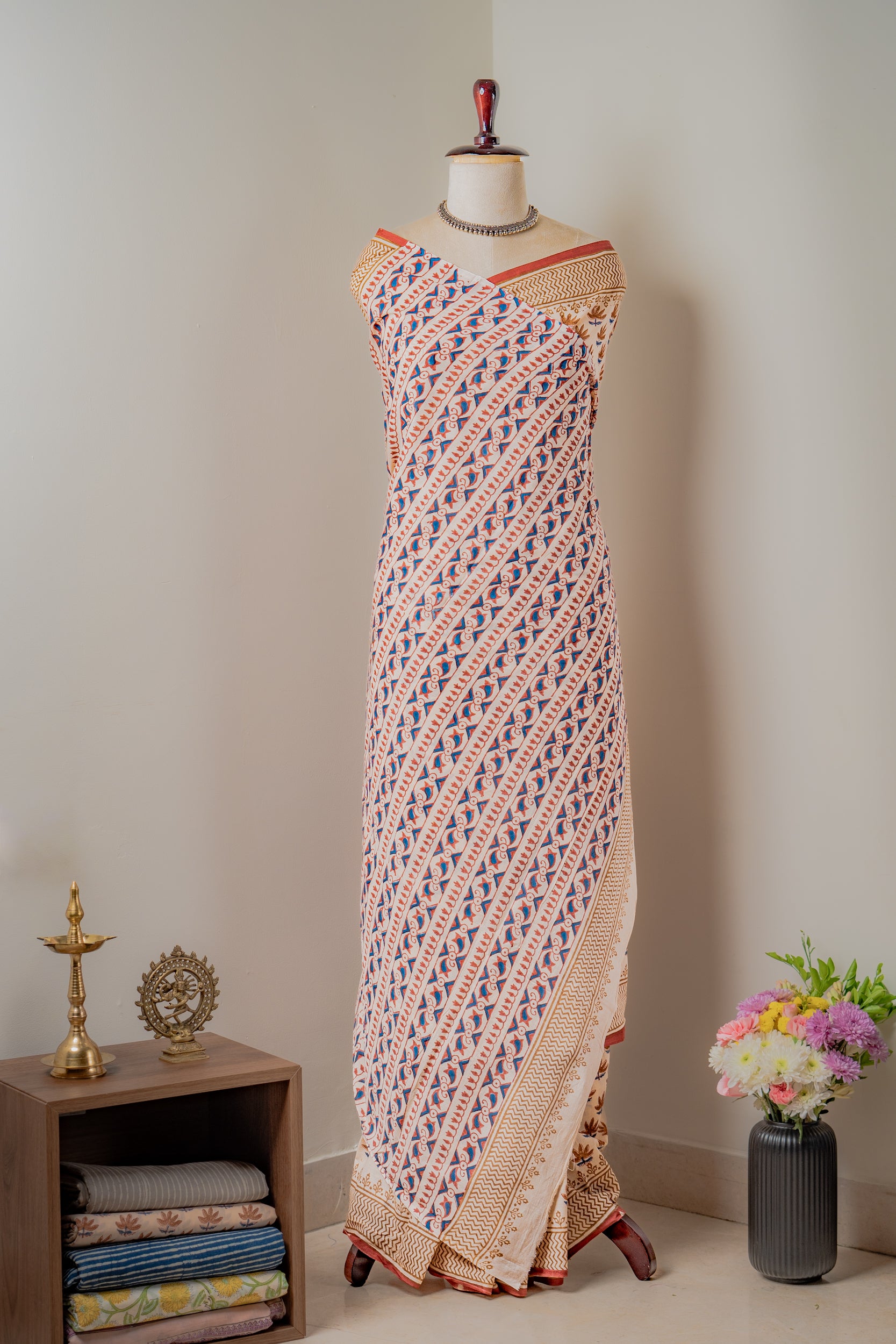 Kamal Hand block Mul cotton Saree- Sanjh