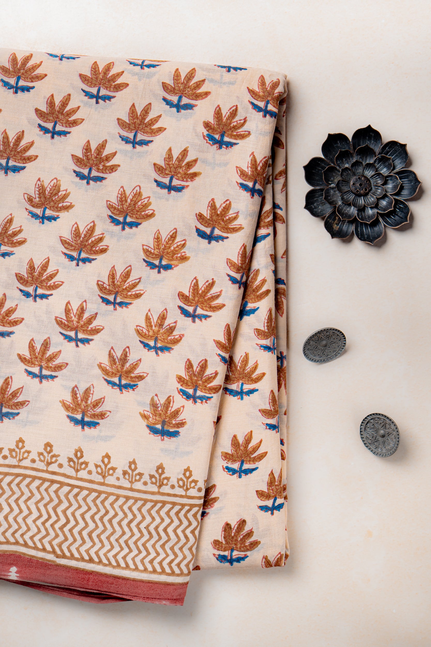 Kamal Hand block Mul cotton Saree- Sanjh