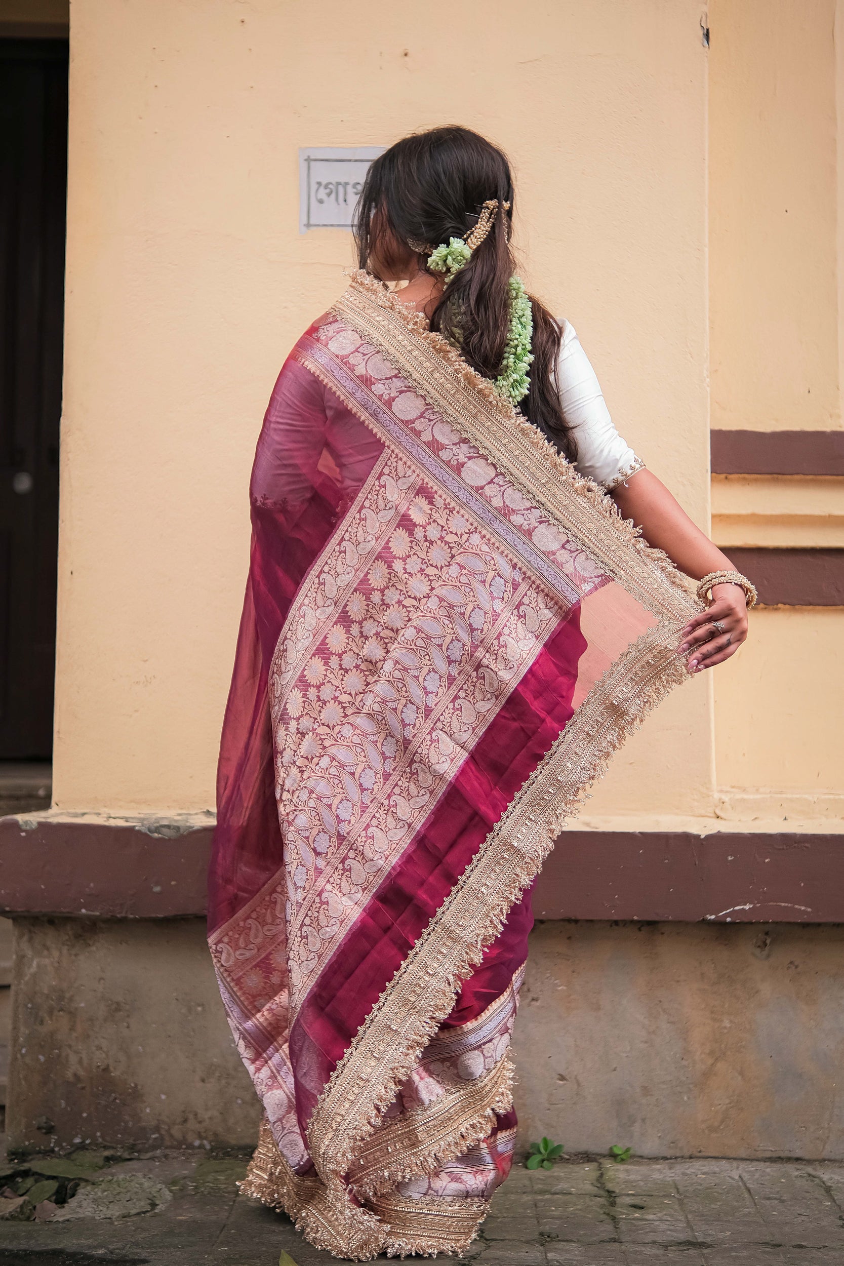 Sanjh Tissue Saree- Jagmag