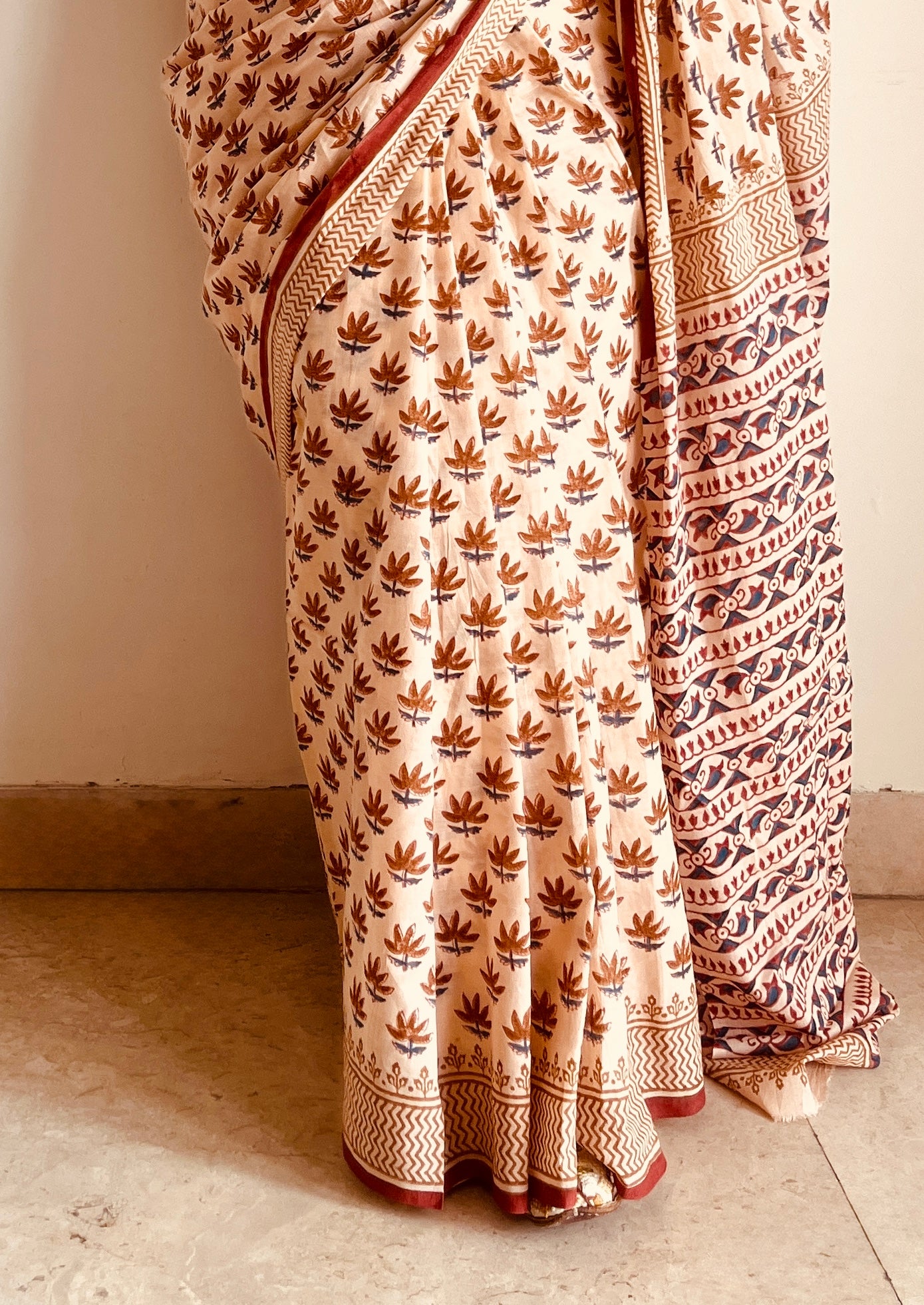 Kamal Hand block Mul cotton Saree- Sanjh