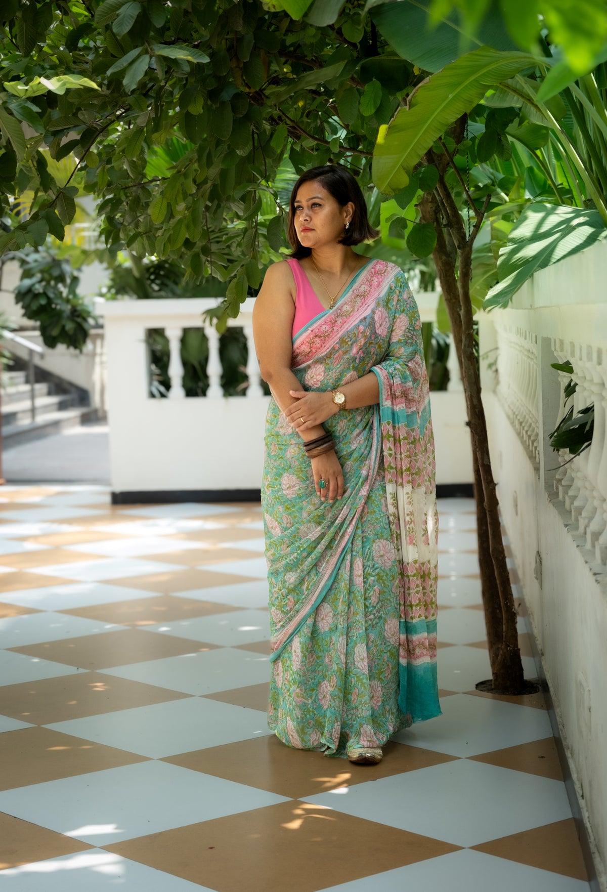 Nīlotpala (नीलोत्पल) Chiffon Saree