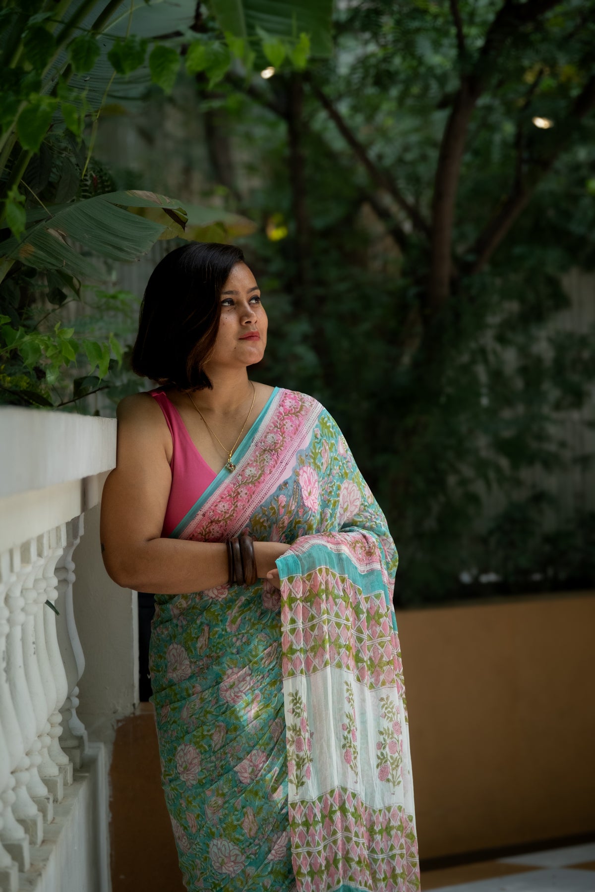 Nīlotpala (नीलोत्पल) Chiffon Saree