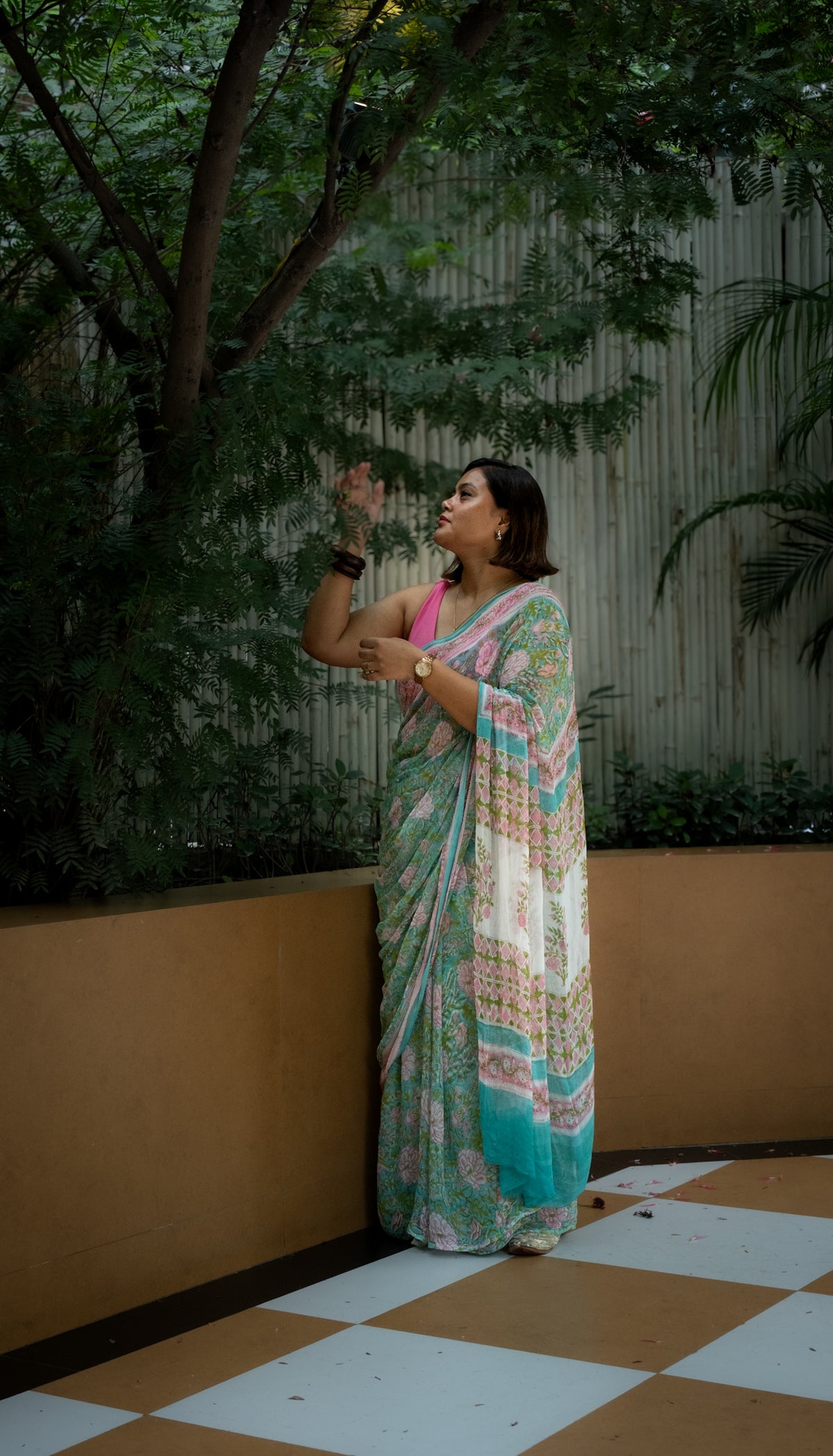 Nīlotpala (नीलोत्पल) Chiffon Saree
