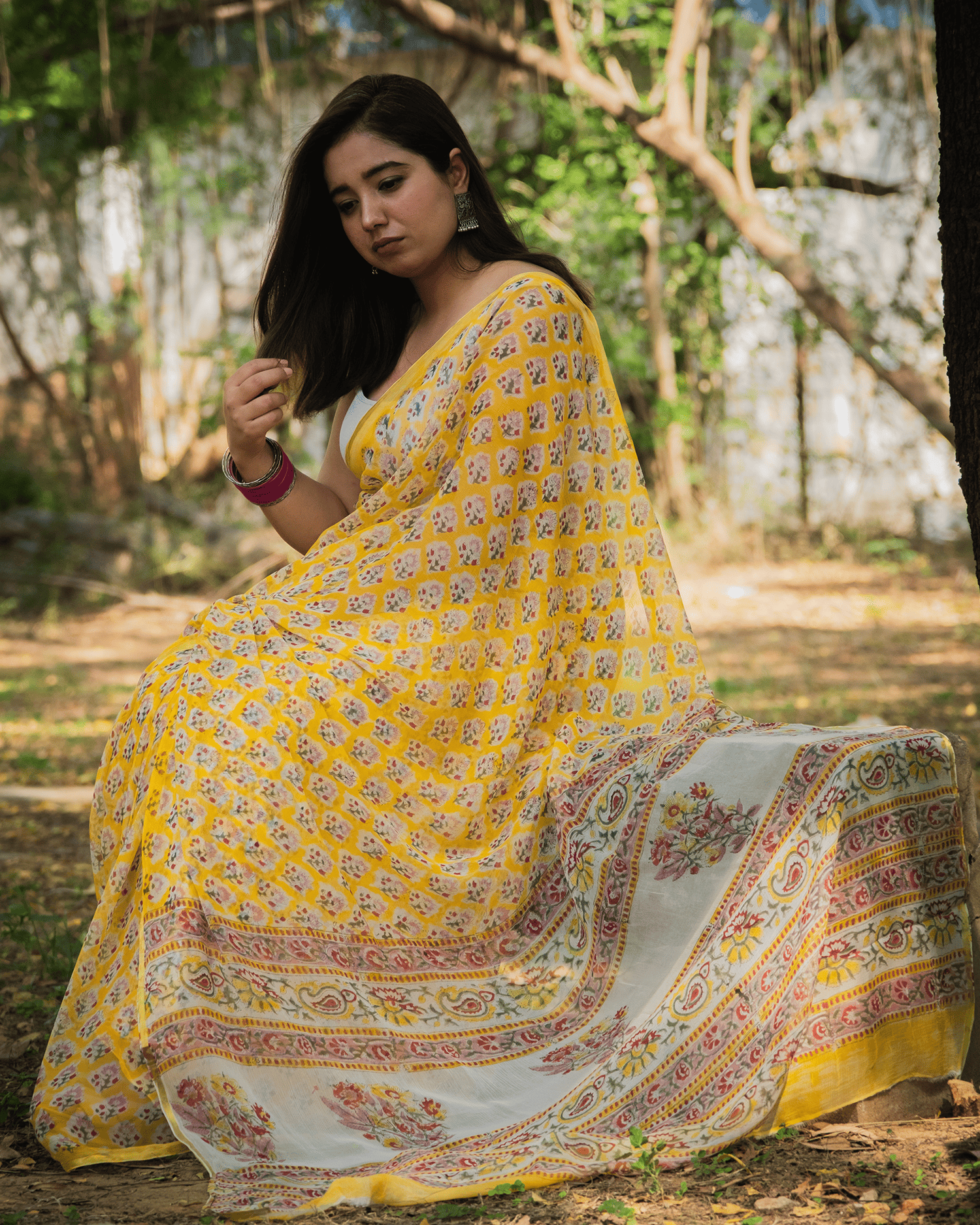 Āragvadha (आरग्वध) Chiffon Saree