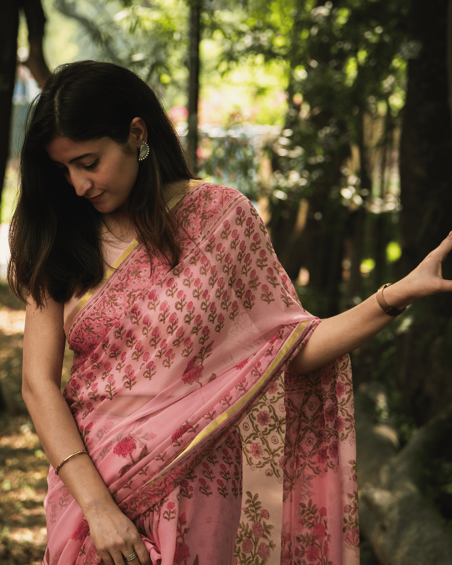 Śatapatrī (शतपत्री) Chiffon Saree