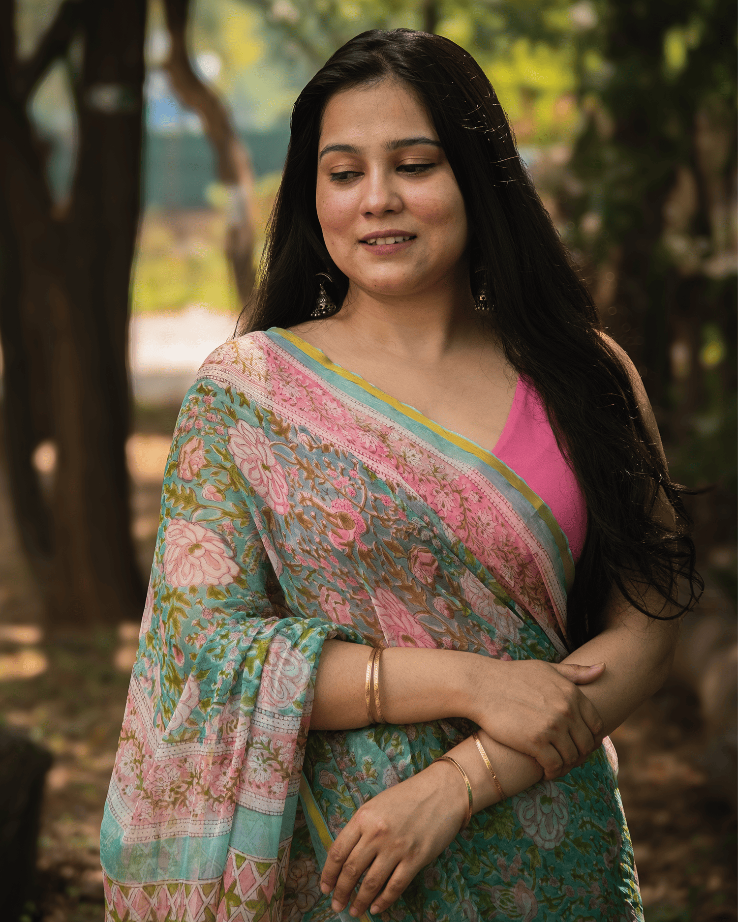 Nīlotpala (नीलोत्पल) Chiffon Saree