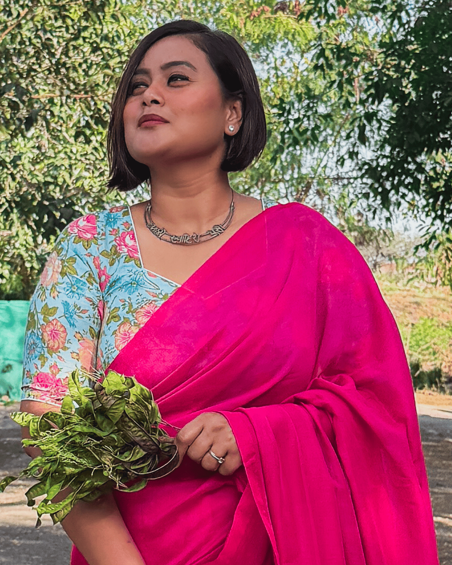 Ruhani Pink Mul cotton Saree