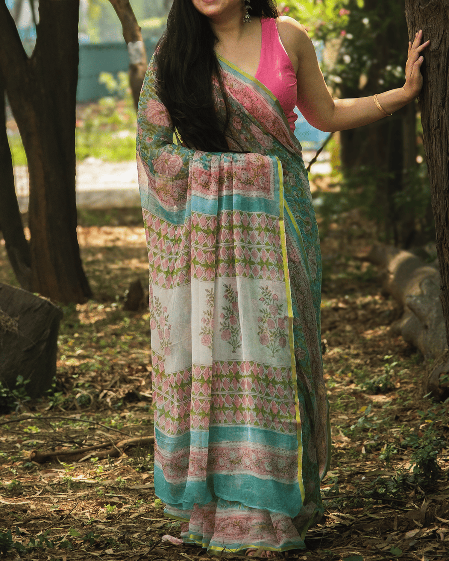 Nīlotpala (नीलोत्पल) Chiffon Saree